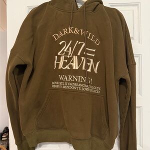 BTS 24/7 Heaven Olive Green Hoodie